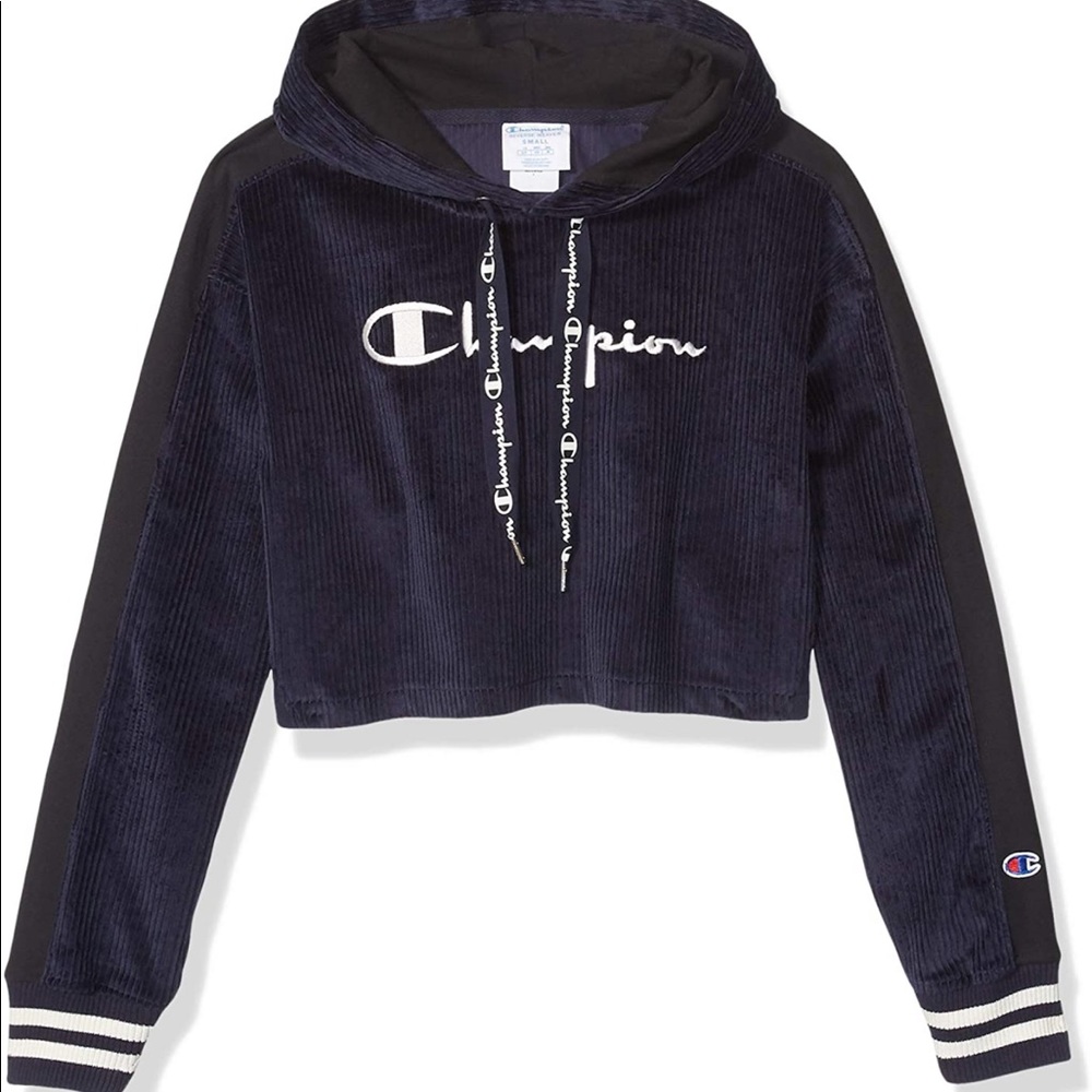 Champion corduroy cropped hoodie